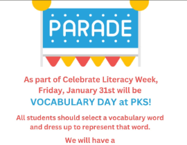  flyer for vocabulary parade